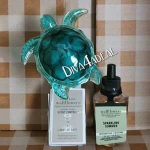 Bath & Body Work TURTLE Scent Control Nightlight Wallflower Plug + Refill 2PC